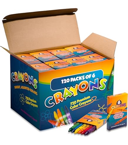 DagouColor Craies De Cire 180 Pièces (12 Couleurs X 15) - Crayons Pastels Premium Pour Enfants Et Artistes