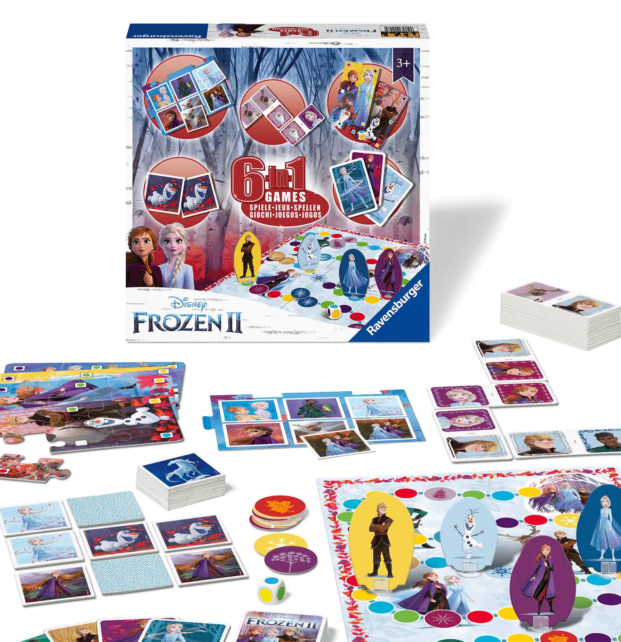 Ravensburger Disney Frozen 2, 6 in 1 Games for Kids Age 3 Years Up