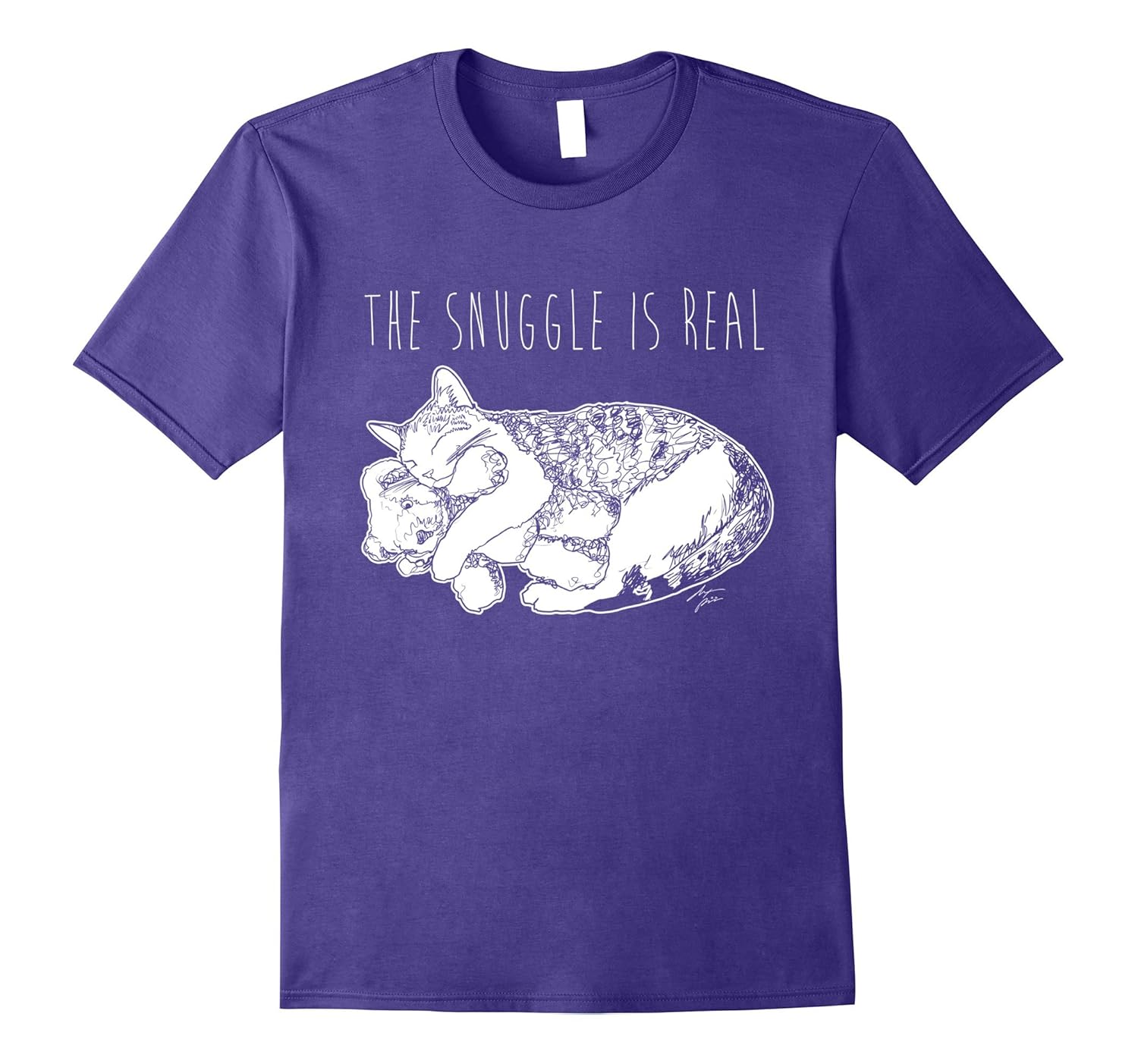 The Snuggle Is Real Punny Cat Graphic Tee-ANZ