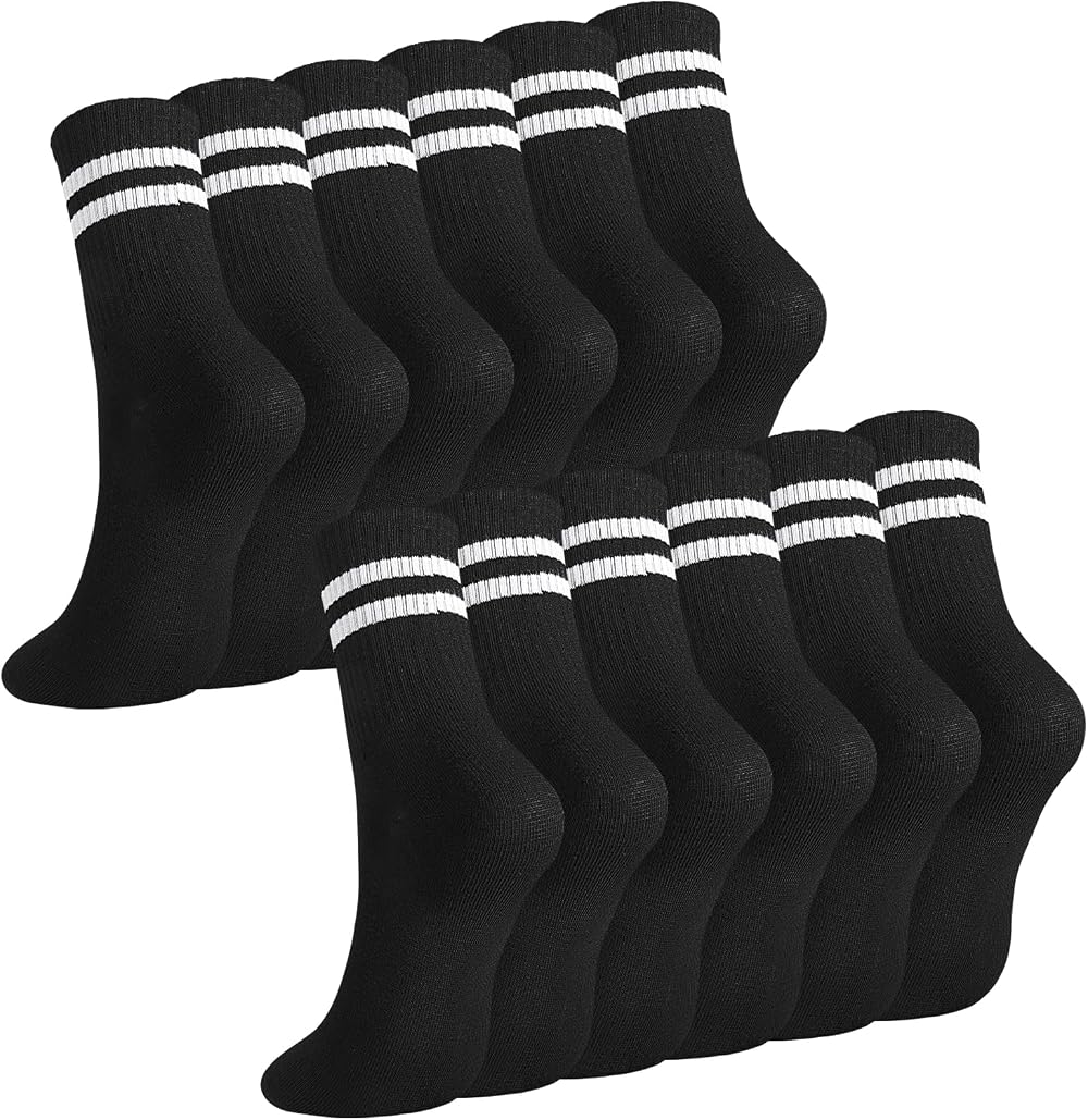 Zuimei 6 Pairs Ladies Socks Sports Gym Leisure Crop Ankle Cotton Liners