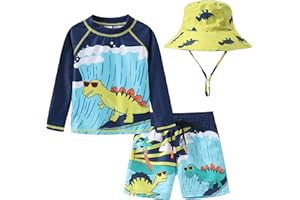 BTPEIHTD Kids Swimsuit Boys Rash Guard Swim Trunks UPF 50+ Fishing Surfing Beach Bathing Suit Quick Dry Toddler Swimwear Set