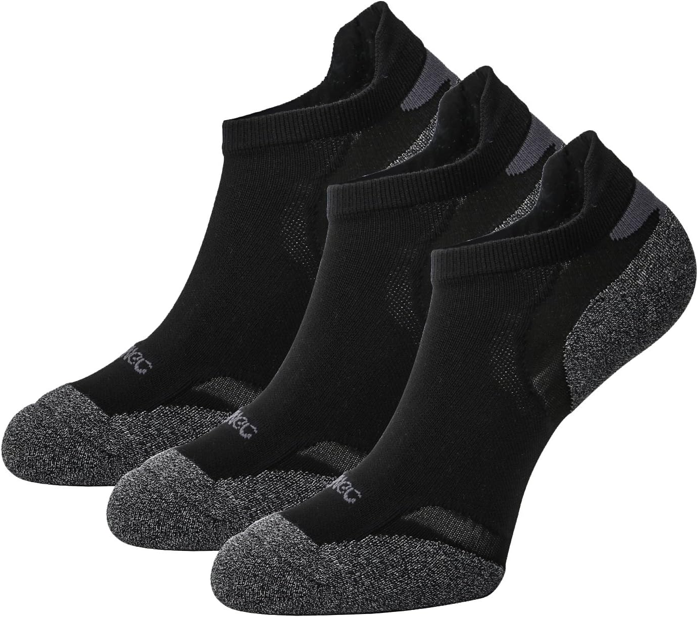 Weekend Peninsula 3 Pairs Cushioned Trainer Sport Running Socks for Men or Women Unisex Anti Blister Low Cut Invisible Breathable Cotton Quarter Socks