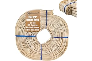 1/4" Flat Reed - 1 Pound Coil - Rattan Reed for Basket Weaving, Wicker Furniture Repair and Weaving Projects - UA-14FR