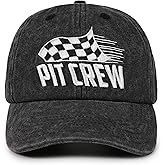 InnoBeta Pit Crew Hat, Car Racing Gifts for Men, Adjustable Vintage Baseball Cap Washed Cotton Embroidered Hat
