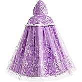 PURFEEL Girls Elsa Princess Velet Cape Girls Luxurious Hooded Cloak Kids Play Cape Costume
