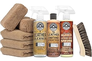 Chemical Guys Leather Cleaner and Conditioner Detailing Kit, for Interiors, Furniture, Boots, and More (Works on Natural, Syn