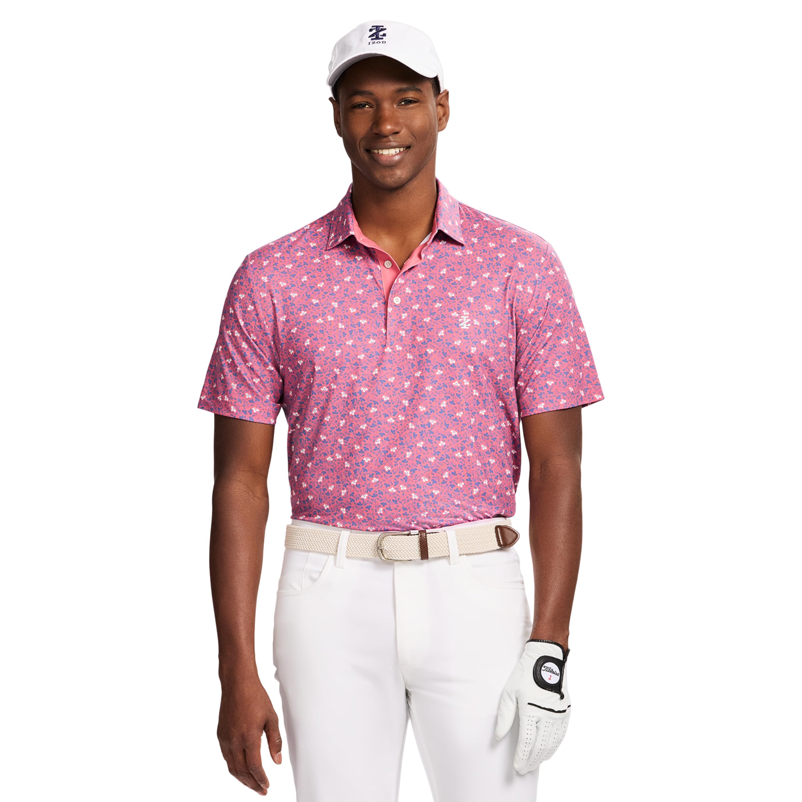 IZOD Men's Swingflex Elite Short Sleeve Golf Polo, Rapture Rose, X-Large Image