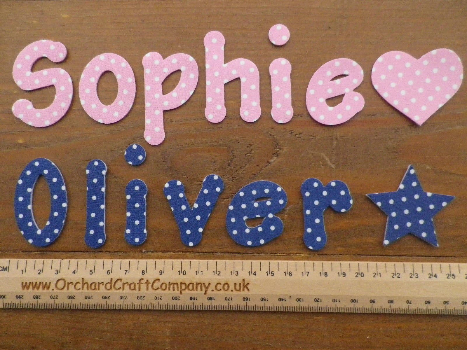 Iron on Fabric Letters and Numbers, 4-5 cm (7, Bright Pink Polka dot) No Sew