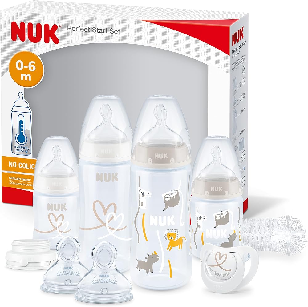 NUK Perfect Start First Choice+ Baby Bottles Set 0-6 Months Safari 10 Count
