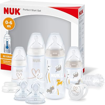 NUK Perfect Start First Choice+ Baby Bottles Set 0-6 Months Safari 10 Count