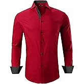 Alex Vando Mens Dress Shirts Regular Fit Long Sleeve Stretch Business Dress Shirts for Men