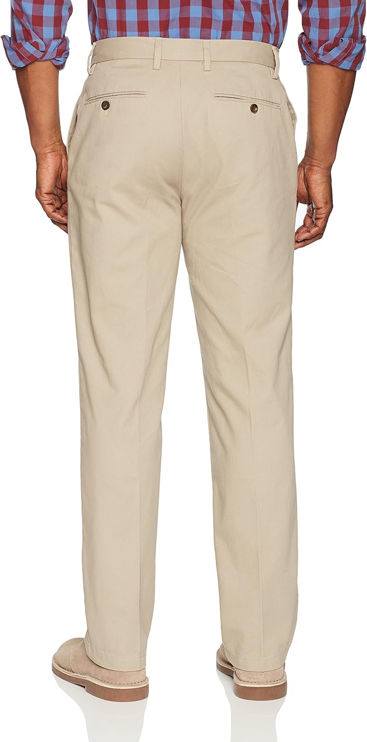 Essentials Men's Classic-fit Wrinkle-Resistant Flat-Front Chino Pant: Clothing
