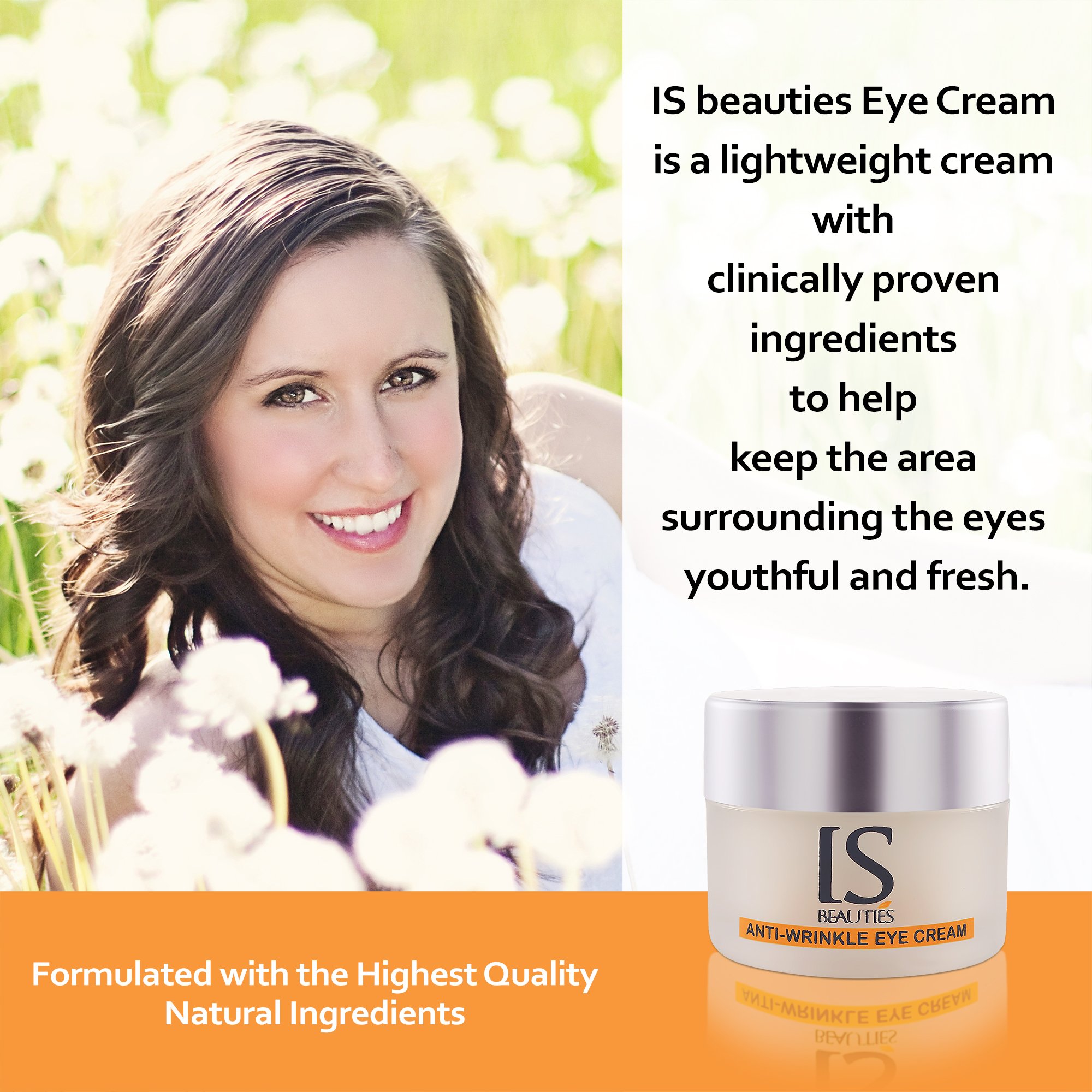 IS Beauties Eye Cream - Anti Aging and Wrinkles with Diamond Powder for Bags and Dark Circles and Puffiness - Hydrate and Moisturize the Skin of Eyes Area - Collagen Production and Reversing UV Damage