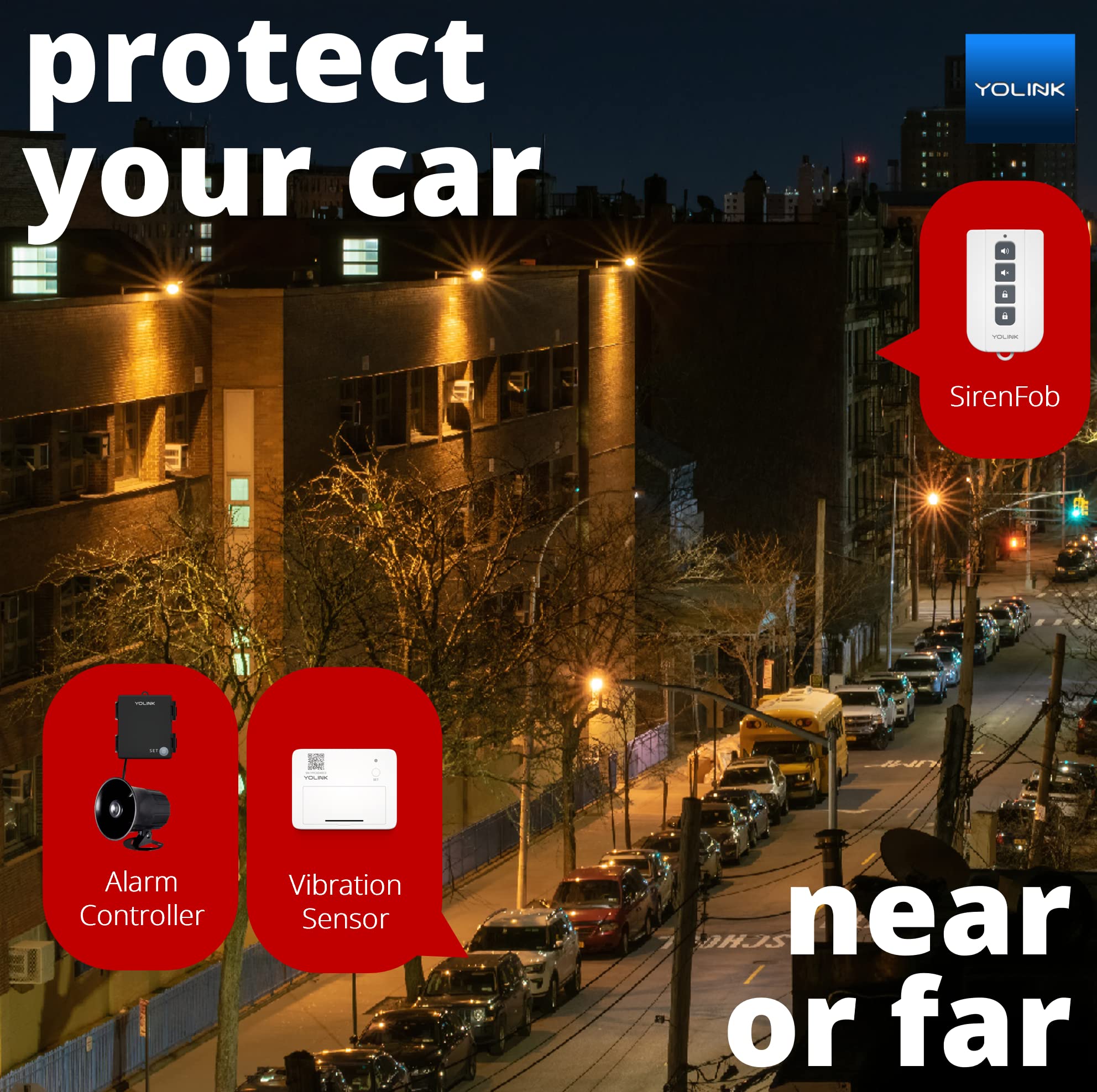 YoLink Outdoor Security Siren & Smart Alarm Controller Kit - Loud 110 dB, Wireless, Battery-Powered, 1/4 Mile Range, Android-iOS App, Alexa, Google, IFTTT, Home Assistant, Hub Required!