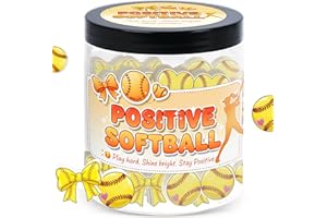 DEARMINE Positive Softball Jar, Funny Positive Softball Gift, Emotional Support Softball Gifts For Girls, Team, Softball Coach Gifts, Uplifting Motivation Jar For Softball Lovers