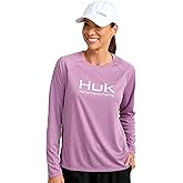 HUK Women's Standard Pursuit Long Sleeve, Performance Shirt + Sun Protection, Orchid Heather