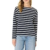 Amazon Essentials Women's 100% Cotton Heavyweight Relaxed-Fit Long-Sleeve Boatneck Top