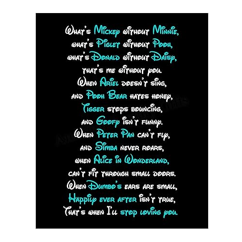 Amazon Com What S Mickey Without Minnie Love Poem Wall Art Decor 11 X 14 Cute Disney Characters Poetry Print Ready To Frame Modern Typographic Design Romantic Gift For Spouse Partner Newlyweds Handmade