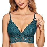 MOMANDA Women's Lace Nursing Bra Wirefree Padded Breastfeeding Maternity Bralette Cute