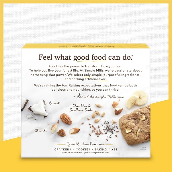 SIMPLE MILLS NUTTY BANANA BREAD SOFT BAKED ALMOND FLOUR BARS, 5.99 OZ