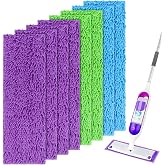UNIMADE Reusable Mop Pads for Swiffer PowerMop, 8 Pack Microfiber Pad | Refill with Scrubber Strips for 13''-15'' SprayMop, Washable Mop Pads for Most Floor Types, Designed for Pets - Multicolor