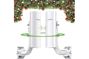 Gigabit Wireless Bridge with Mounts,AdaLov Point to Point/Multipoint WiFi Bridges,Outdoor CPE with 100/1000Mbps LAN Port,5.8G