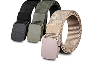 WEST LEATHERS [3 Pack] Nylon Military Tactical Men Belt Webbing Canvas Outdoor Adjustable Web Belt