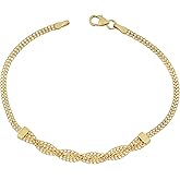 Kooljewelry 10k Yellow Gold Braided Curb Link Bracelet (5.4 mm, 7.5 inch)