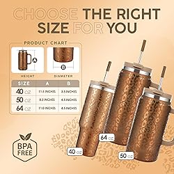 FAHRMOSIS 40 Oz Tumbler with Handle and Straw