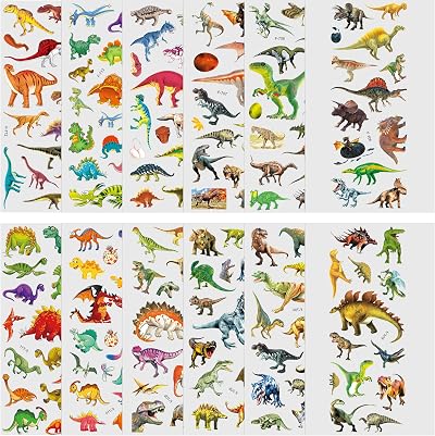 Vicloon 3D Stickers for Kids 12P Puffy Dinosaur 17x7cm PVC Reward