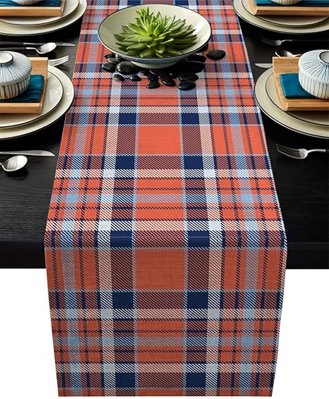 blue plaid baby shower decorations