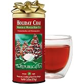 The Republic of Tea Holiday Chai Herbal Tea, Caffeine Free, 36 Count | Rooibos chai tea with notes of cinnamon, orange peel, ginger, cardamom, star anise and clove. Enjoy as a latte.