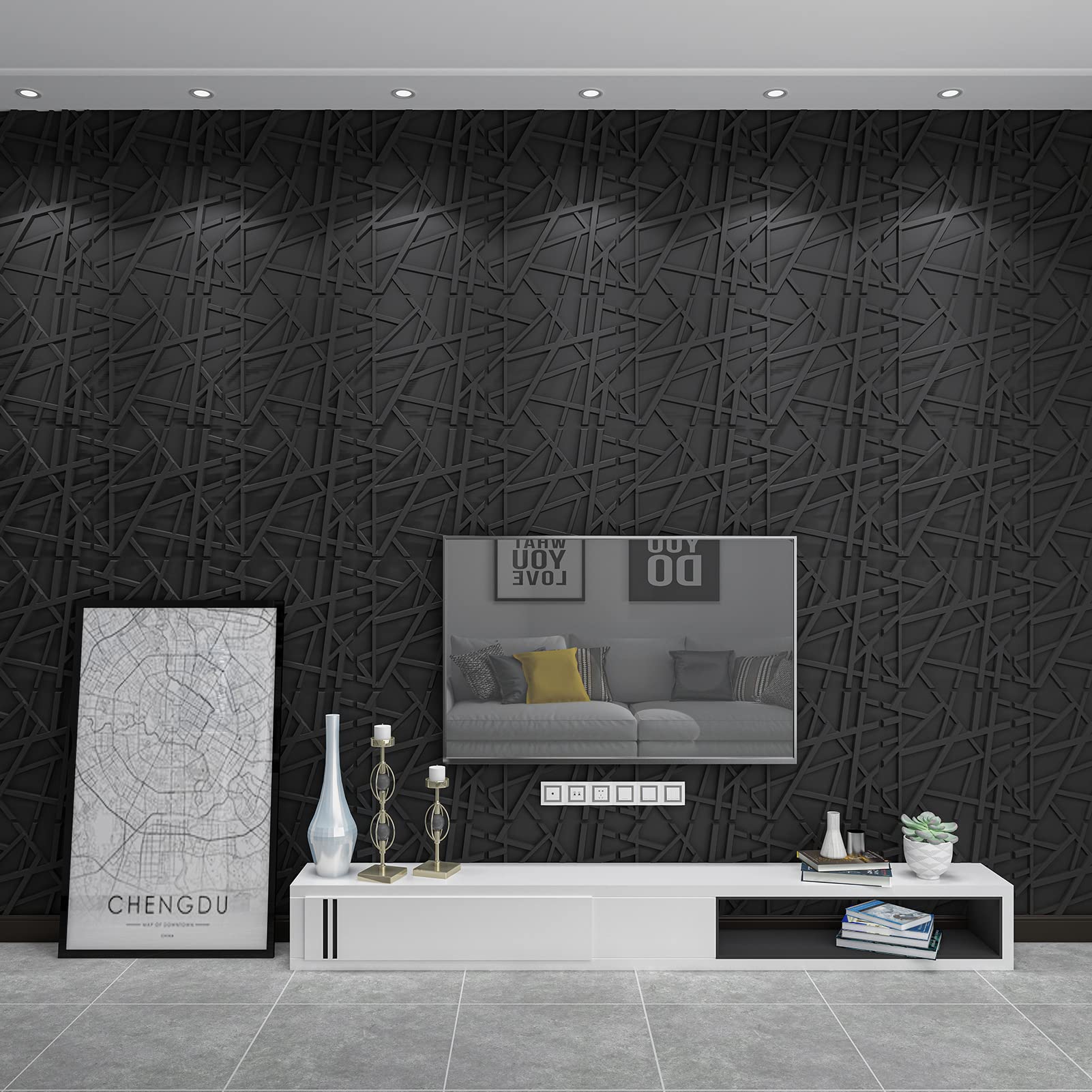 3D Black Wall Panels
