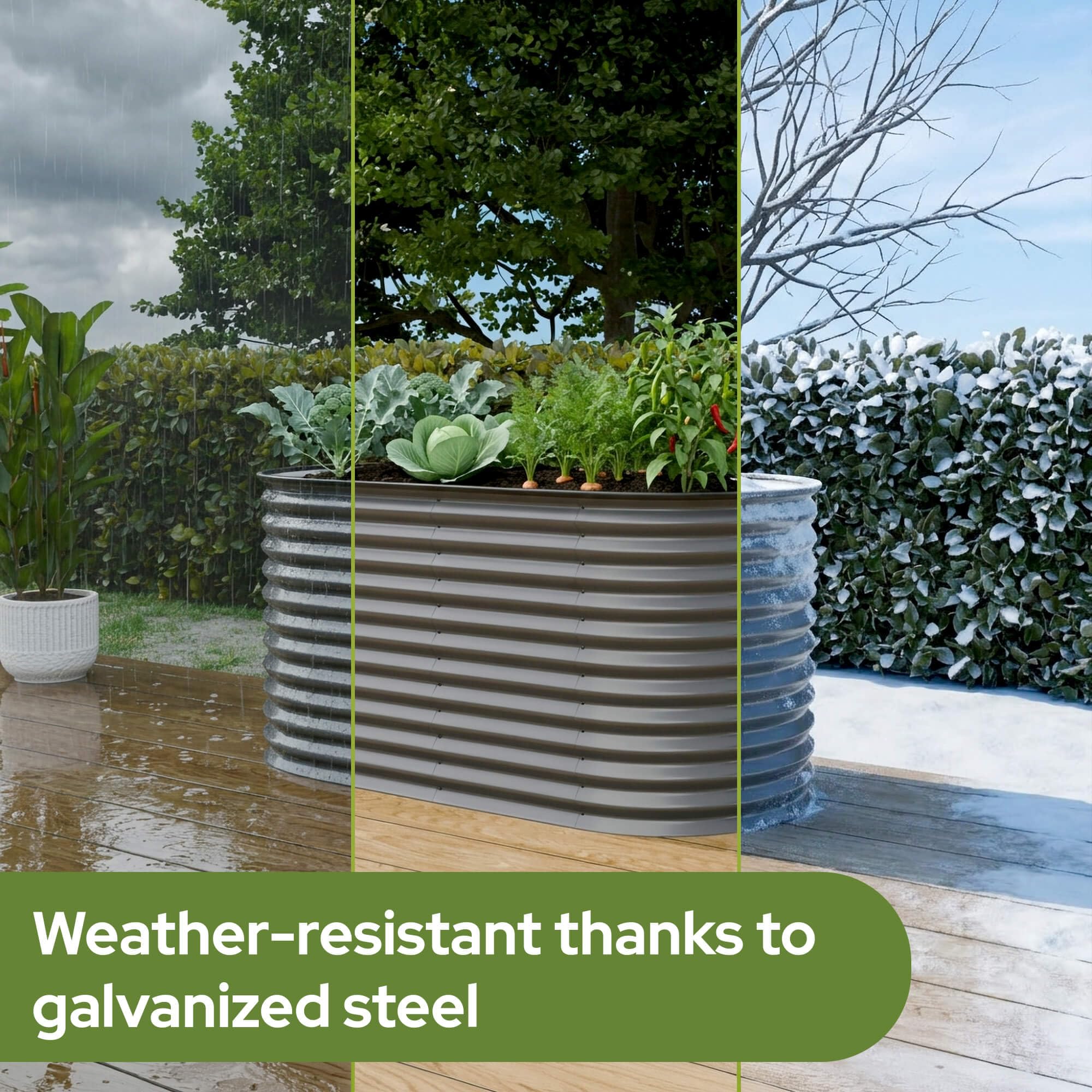 Arebos Hochbeet oval Metall 160x80x78 cm Anthrazit | Gartenbeet verzinkter Stahl rostfrei mit Gummikante 780 L, Stabil mit Querstreben | Gemüsebeet ideal für den Garten | für Gemüse, Kräuter & Blumen 3