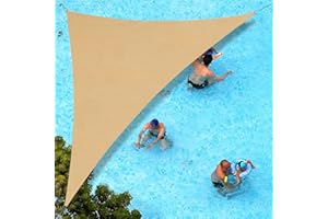 SUNLAX Sun Shade Sail, 10'x 10'x14' Sand Right Triangle Canopy Shades for Outdoor Patio Pergola Cover Sunshade Sails UV Blocking