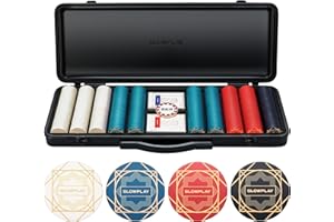 SLOWPLAY Nash Ceramic Poker Chips Set, 500 PCS [Blank Chips], 43mm&12g Each | Features a High-end Chip case with Extra Durabl