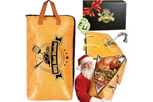 HOM2SAMSY BBQ Blanket for Resting Meat 21in, Insulated Lock in Juices for Large Brisket/Turkey, Washable, with Cleaning Sponges, Gift-Ready Grill Smoker Accessories Gift for Men Christmas Anniversary Birthday