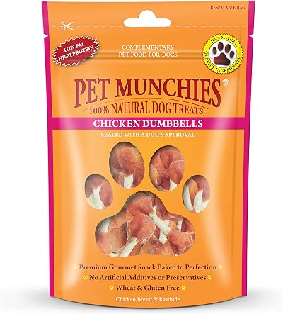 PET MUNCHIES Chicken & Rawhide Dumbbells Dog Treats 80g Grain Free