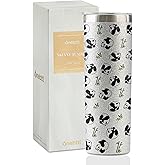 Onebttl Panda Gifts For Women, Gifts For Panda Lovers - 20oz/590ml Stainless Steel Insulated Glitter Tumbler with Straw - Skinny Tumbler, Coffee Cups - Roll