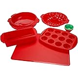 Classic Cuisine Silicone Bakeware, 18-Piece Set Including Cupcake Molds, Muffin, Bread, Cookie Sheet, Bundt Pan, Baking Suppl