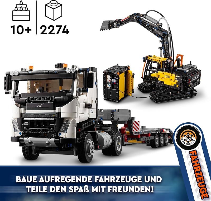 Technic Volvo FMX LKW mit EC230 Electric Raupenbagger 42175