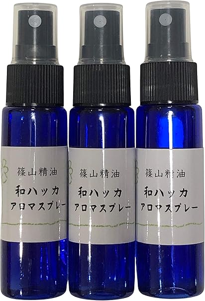 Amazon 篠山精油 自家製 アロマスプレー 和ハッカ 30ml ３本 消臭 抗菌 リラックス 消臭 精油 アロマ ハーブウォーター マスクの消臭 消臭スプレー 篠山精油 アロマオイル