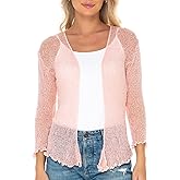SHU-SHI Sheer Shrug for Women Mesh Knit Cover Up Lightweight Dressy Cardigan for Summer Tie Top Wrap