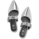 Rekayla Mules for Women Adjustable Strap Pointed Toe Backless Loafer Shoes…