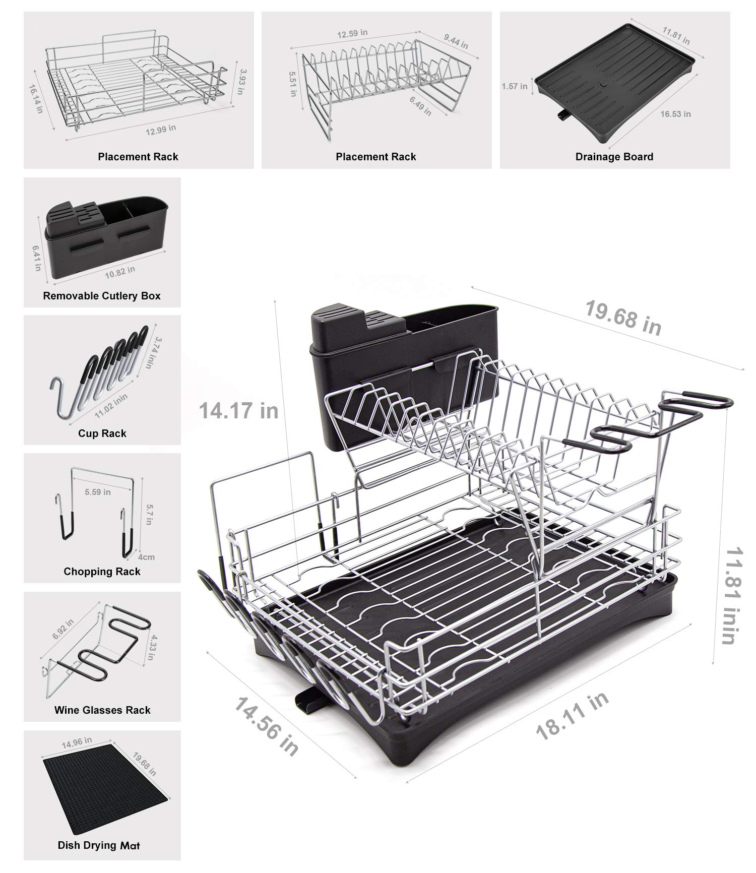Mua MAJALiS Kitchen Dish Drying Rack, 2 Tier Large Dish Rack with ...