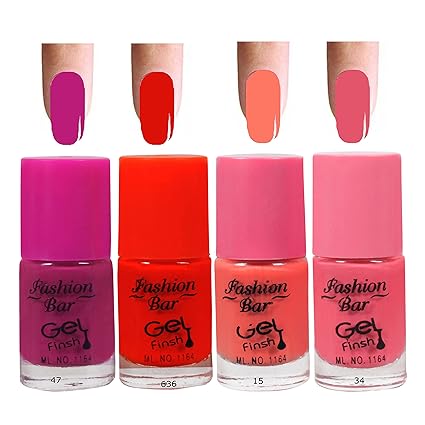 Fashion Bar 47 6369 15 34 Nail Polish Combo,Multi Color,20ml,Pack of 4