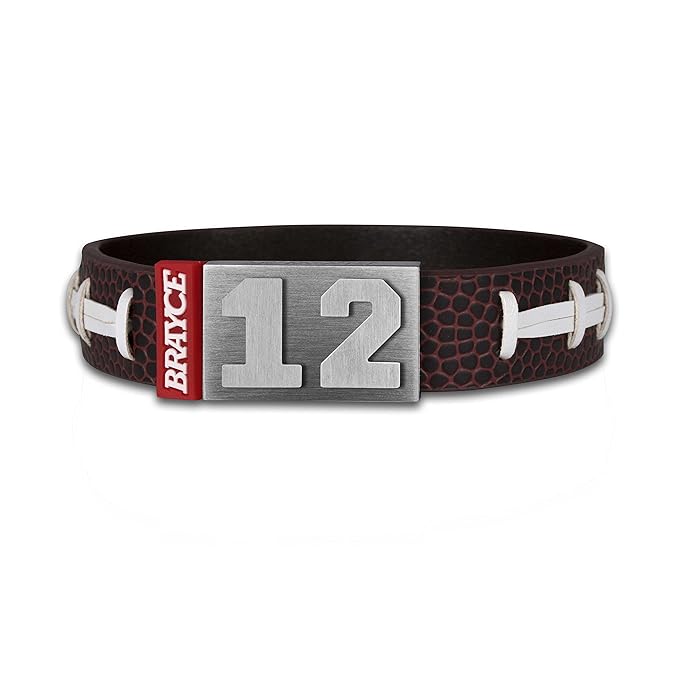 BRAYCE® American Football Armband mit Deiner Trikot Nummer 00-99 I bekannt aus der #ranNFL Show   