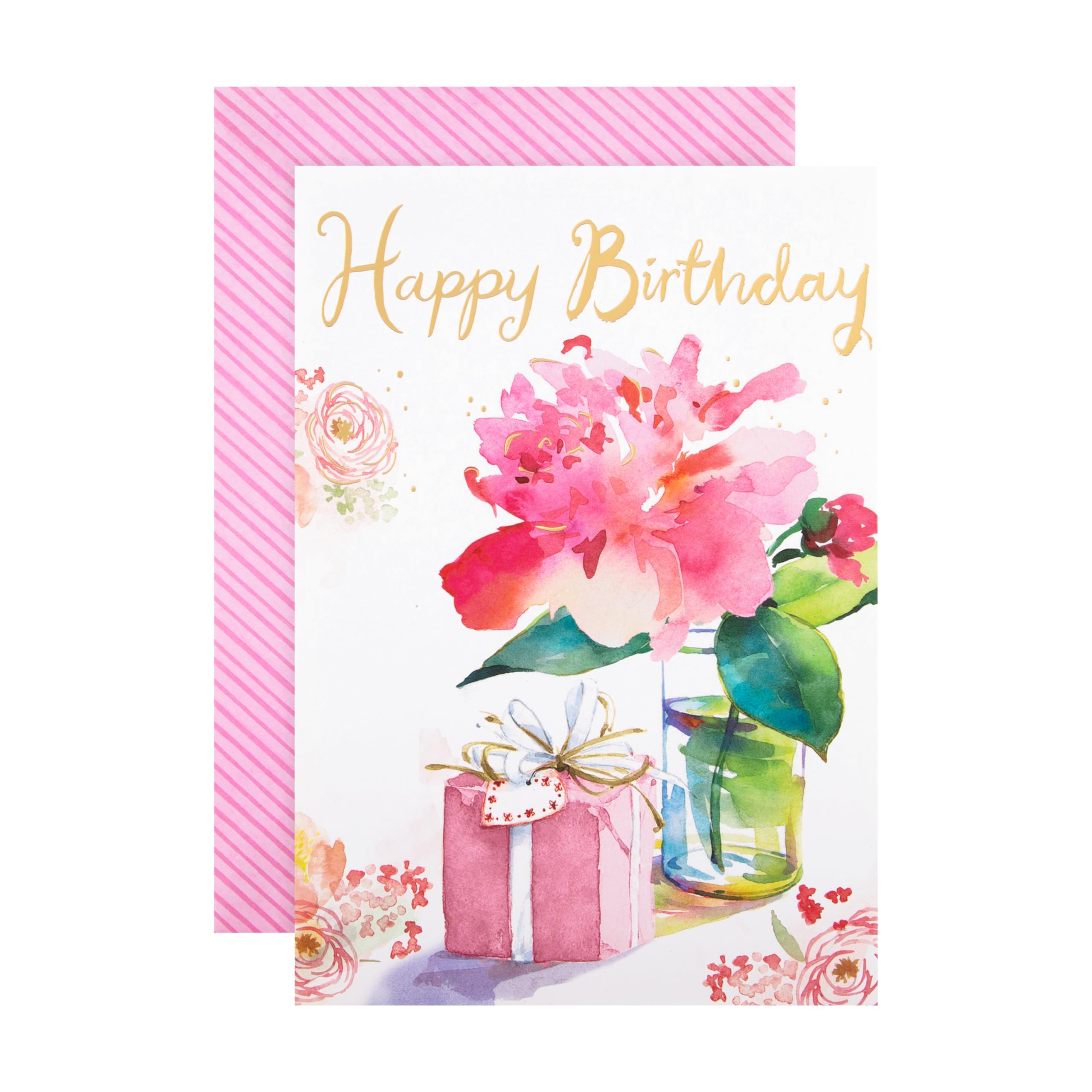 Hallmark Birthday Card - Classic Watercolour Floral Design, Birthday Card Flower