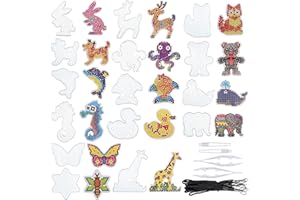 MAMUNU 15 PCS 5mm Fuse Beads Boards, Clear Plastic Fuse Beads Pegboards with 15 Colorful Cards, 4 Tweezers and 15 Hang Ropes, Fuse Beads Boards Shapes and Templates for Kids DIY Craft Beads