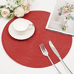 SHACOS Round Braided Placemats Set of 8 Washable 15